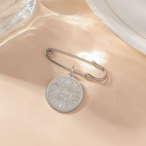 Ayatul Kursi Allah Eid Caligrafía Islámica Árabe Musulmana, Joyería de Moda en Acero Inoxidable 316L, Colgante Broche - Product Image 3