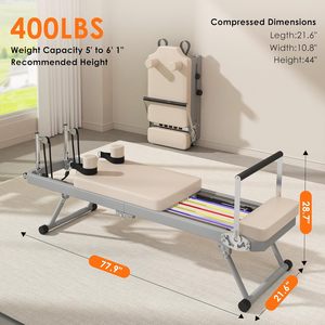 CZFIT - Equipo de Pilates Plegable Grande, Cama de Yoga para Ejercicios de Core, Fitness en Casa, Pérdida de Peso, Máquina de Pilates Reformer de 232 cm - Product Image 2