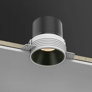 艾思兰时尚oem铝项目无装饰圆形9瓦嵌入式无边界点4英寸天花板点嵌入式筒灯