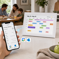 Calendrier numérique intelligent WiFi 15,6 pouces, système original Whale Framely, synchronisation avec Google Calendar, planificateur familial et tableau d'horaire avec application