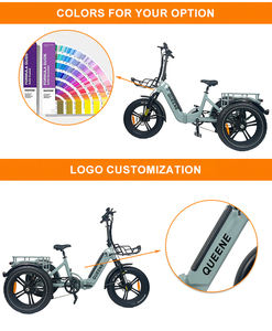 Triciclo Eléctrico de Carga con Llantas Gruesas de 20 Pulgadas, 7 Velocidades, 25 Ah, Plegable, de Tres Ruedas, para la Familia - Product Image 6