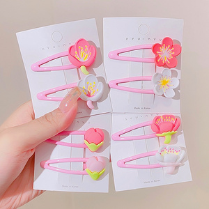 Phụ kiện tóc dễ thương ghim tóc <span class=keywords><strong>Sakura</strong></span> một cặp kẹp tóc hoa hồng BB - Product Image 3