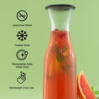 Pichet en verre Ensemble de bouilloire pour infusion de fruits Pichet à eau potable 35oz Carafe Tube de glace en borosilicate Pichet en verre avec couvercle