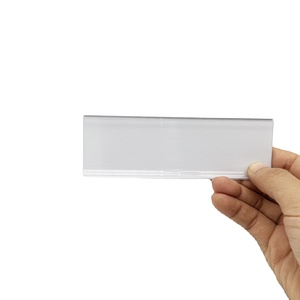DBR39 scaffale di plastica adesivo piatto prezzo porta <span class=keywords><strong>etichette</strong></span> con PET trasparente/nastro bianco in schiuma/magnete per gli <span class=keywords><strong>scaffali</strong></span> dei supermercati - Product Image 1