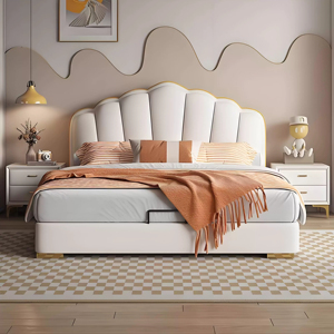 Letto matrimoniale moderno e lussuoso in stile francese e grande culla per bambine - Product Image 3