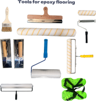 Kit d'outils pour ciment autonivelant, rouleau de construction de sols, chaussures à pointes, outil pour peinture époxy, kit de démarrage pour résine époxy, outils pour sols