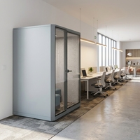 UNIBOOTH Cabine de réunion robuste en aluminium insonorisée 30 dB, ignifuge ISO 23351, à montage rapide, pour bureau à domicile, espace de travail, directement de l'usine