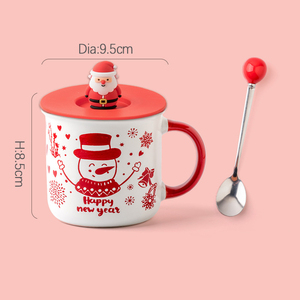 Özel Logo Baskılı Sevimli Seramik Kahve Kupası Şirin Renkli Kutu Lüks İş Hediyesi Kapaklı ve Kaşıklı Sürdürülebilir - Product Image 5