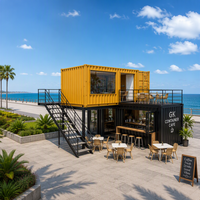 Maison modulaire en acier de haute qualité, directement de l'usine, avec porche en terrasse en bois, pour une maison familiale de luxe en pleine campagne