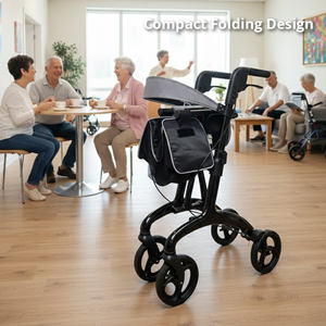عربة مشي لجميع التضاريس للأشخاص ذوي الحركة المحدودة، خفيفة الوزن وقابلة للطي وقابلة للتعديل مع مقعد مريح وسهلة التخزين - Product Image 2