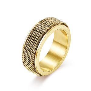 Mountain and Sea yunnique popular jewelry, simple geometric <b>plain</b> band rotating net <b>ring</b>, men's niche and personali - Product Image 1
