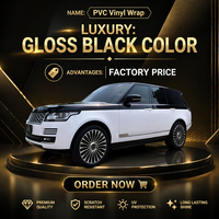 Film Vinyle Adhésif Brillant Noir Piano PET pour Covering Automobile, Haute Qualité Anti-Jaunissement, Changement de Couleur de Voiture, Rouleau de 1,52*16M