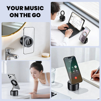 YIXIN Boîte à musique puissante personnalisée à son 360° Support de téléphone 2 en 1 Mini haut-parleur portable sans fil magnétique Bluetooth extérieur