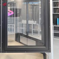 Ventana Abatible de Aluminio con Arco Estilo Francés Aluguard, Ventana de Doble Vidrio con Rejilla para Villa