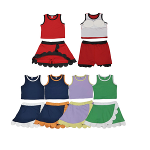 Ensembles de yoga et de sport pour bébés filles, prêts à être expédiés : hauts sans manches, jupes à volants et shorts - Product Image 1