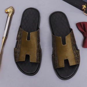 Pantuflas de hombre de cuero genuino, estilo europeo, modernas, cómodas, informales, para uso en exteriores y en casa, novedad de verano. - Product Image 6