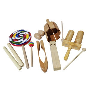 Wholesale Wooden Orff Musical Percussion Instrument Set Early Education Toy for Baby Music Enlightenment Hand <b>Drum</b> Train Whistle - Product Image 1