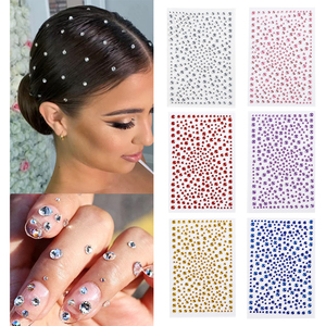 Vente en gros <span class=keywords><strong>de</strong></span> bijoux pour filles, maquillage pour le visage, les yeux, les yeux, nœud, autocollant pour bijoux <span class=keywords><strong>de</strong></span> cheveux, autocollants en strass avec cœur auto-adhésif pour le visage - Product Image 4