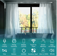 Kit de Motor Inteligente para Cortinas SIXWGH EWeLink, Motor Eléctrico de CC Silencioso de 45W y 60kg de Carga, Compatible con Alexa, Google Home y Control por Aplicación, para Hoteles