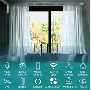 Kit moteur de rideau intelligent SIXWGH EWeLink, moteur électrique PC 60 kg, 45 W, silencieux, moteur DC compatible avec Alexa, Google Home, application, télécommande vocale - Product Image 4