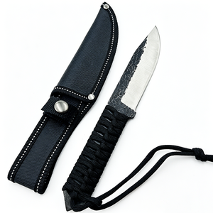 Coltello Tascabile per Sopravvivenza, Campeggio e Caccia con Lama in Acciaio Inox Dentellata e Manico in Corda, Personalizzabile, Supporto OEM - Product Image 3