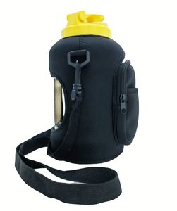Funda de Neopreno Aislante para Botella de Agua de 64 oz con Correa de Hombro Ajustable y Bolsillo, Diseño de Dibujos Animados - Product Image 3