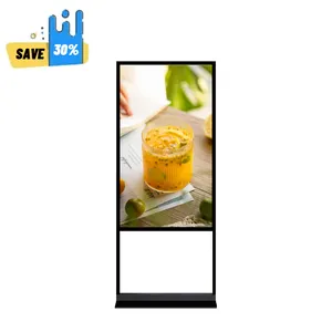 Publicidade Indoor Lcd Screen Floor Stand Quiosque 4K Tela Cheia Publicidade Display Tela De Toque Interior Cartaz LCD Portátil