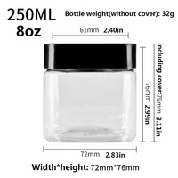 Bouteilles en plastique transparent pour aliments, miel, arachides, bonbons, 250 ml, 310 ml, 360 ml