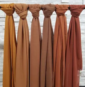 Hijab en mousseline de soie de qualité supérieure châle musulman foulard pour femme hijab en mousseline de soie unie
