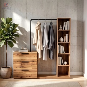 MOOKOO Armadio Moderno Personalizzato in Metallo per Ingresso, Mobile Contenitore, Appendiabiti, Libreria, Panca Portascarpe Multifunzione, <span class=keywords><strong>Pannello</strong></span> da 8mm - Product Image 1