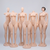 Mannequin femme pleine grandeur avec tête, en plastique ABS gonflable, jambes en tissu, grande taille, forte poitrine, pour la couture de maillots de bain, pose debout