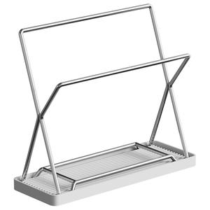 Égouttoir de cuisine moderne en acier inoxydable 304, double étanchéité, pour torchons, éponges et savon, idéal pour rebord de fenêtre étroit - Product Image 4