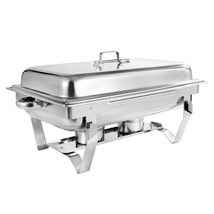 Réchaud de buffet rectangulaire épaissi à double bac en acier inoxydable, plat de cuisson professionnel, chauffe-plats, plat de service – Vente directe usine - Product Image 2