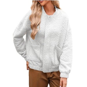 เสื้อคลุมคาร์ดิแกนผู้หญิงแบบกระดุมลายเท็กซ์เจอร์แขนยาวแฟชั่นฤดูใบไม้ร่วง/ฤดูหนาว - Product Image 1