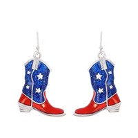 Boucles d'oreilles chapeau magique en strass aux couleurs du drapeau américain, mignonnes pour le 4 juillet, Jour de l'Indépendance, Noël, fête patriotique, cadeau