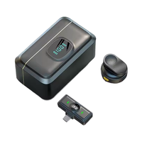 Microphone cravate sans fil double micro avec affichage LED, connecteur Type C, réduction de bruit audio, enregistrement vidéo, diffusion en direct, aimant