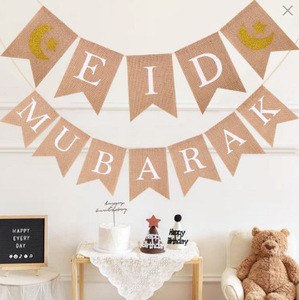 <span class=keywords><strong>Banner</strong></span> de papel impreso Eid Mubarak Star Moon para decoración de pared de Ramadán y cartel decorativo festivo de fiesta - Product Image 5