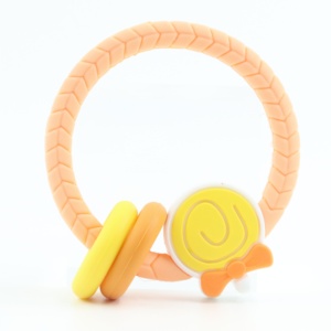 Cầu Vồng Silicone bé mọc răng vòng macrame đồ chơi mềm với rattle cho Nursery - Product Image 5
