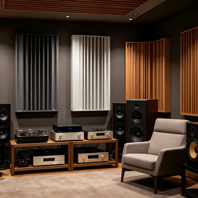 6-step Wall-mounted Diffuser Panel Sound Reflection Control Diffusion Tiles for Live Stream Studio Professional Audio