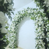 Arche de fleurs artificielles de luxe personnalisée blanche et verte, 6 pieds, 8 pieds, pour mariage, anniversaire, baby shower, décoration de fête, rose, pivoine