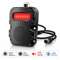 Sirène audiovisuelle à volume réglable 70 dB, lumière d'avertissement LED rouge, connecteur aviation, étanche IP68, capteur de stationnement AHD