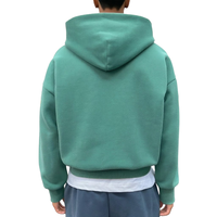 Sudadera con capucha unisex personalizada de 360 g/m² con doble cremallera, estilo boxy, gruesa, de algodón para hombre, corta, oversize, lisa, con cremallera.