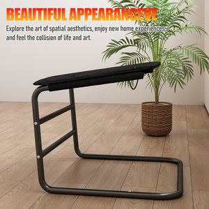 Modern Metal Footrest <b>Stool</b> 48x40x47.5Cm Black Lightweight Home <b>Office</b> Use - Product Image 4