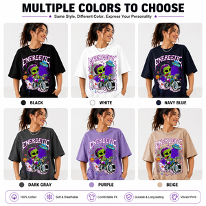 Women’s Oversized Graphic T <b>Shirt</b> Cartoon Print Soft Cotton Casual 100% Cotton Jersey <b>Y2K</b> Style Streetwear Top for Daily Wear - Product Image 3