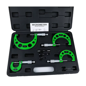 Aralık 0-100mm 4 adet/takım yüksek hassasiyetli 0.01mm mikrometre yeşil plastik kutu taşlama dış mikrometre ölçüm araçları - Product Image 1