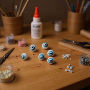 Perline a conchiglia Ilan 8mm per artigianato fai da te, occhi decorativi, 6 pz - Product Image 2