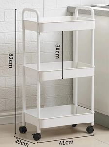 OEM couleurs 3 niveaux chariot utilitaire roulant cuisine salle de bain rangement organisateur chariot en plastique chariot avec roues - Product Image 4