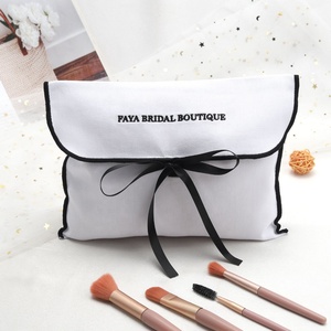 Luxury Reusable Custom Logo Printed <b>White</b> Cotton Twill <b>Envelope</b> Cover Bag Gift Baby Clothing Pillow Dust Pouch Organic Dust Bag - Product Image 1