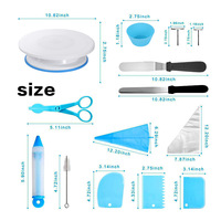 Exquisites LK Brand 137-teiliges umweltfreundliches DIY-Kuchendekorationsset mit Edelstahlformen, inklusive Drehteller-Set und russischen Formen