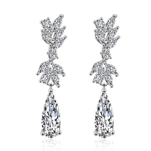 RAKOL EP050 fashion zircon crystal copper AAA cubic zirconia bridesmaid cz jewelry wedding bridal dangle drop earrings